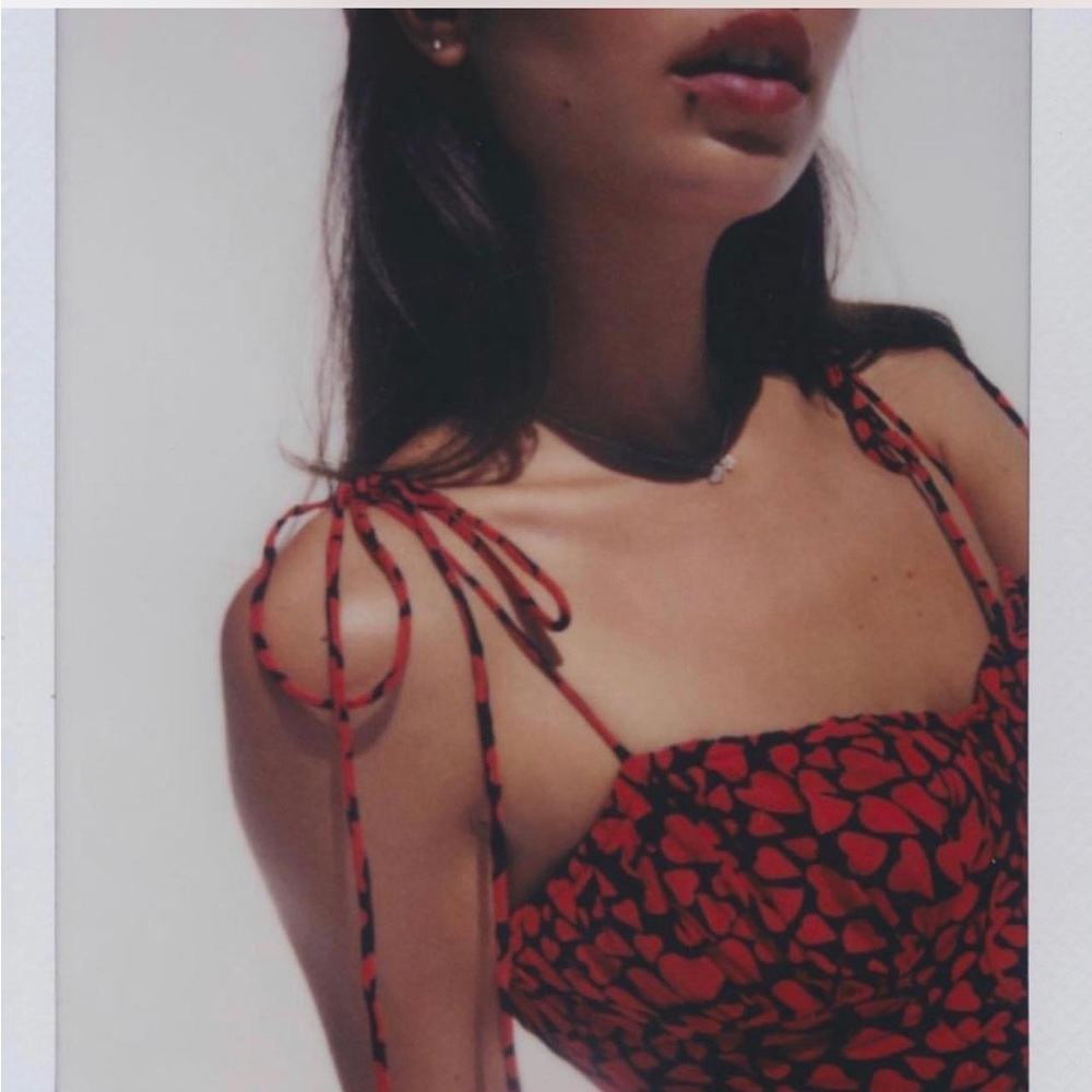 Realisation Par Heart Patterned Red Women's Top XS Silk